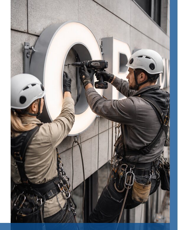 Монтаж световых букв в Ноябрьске от 3039 р. под ключ ВЫСОТНИК-Нбс