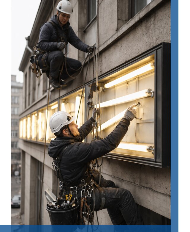 Замена ламп в вывеске в Ноябрьске под ключ от 3546 р. | ВЫСОТНИК-Нбс