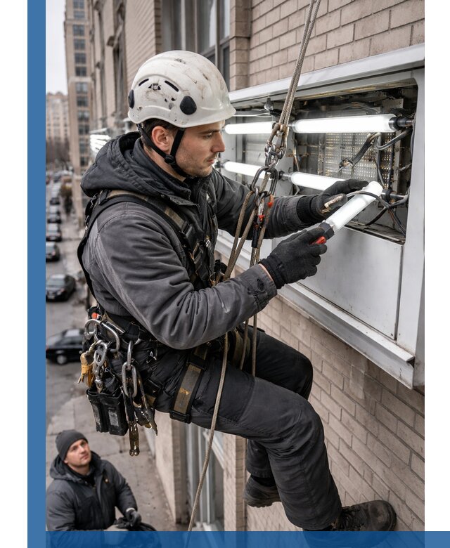 Профессиональная замена ламп в наружной вывеске в Ноябрьске