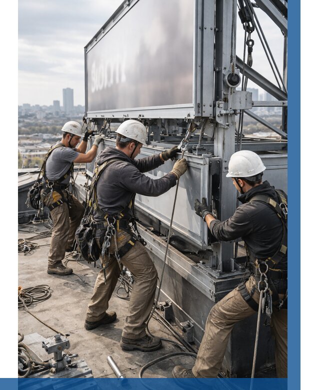 Монтаж крышной рекламной конструкции в Ноябрьске от 60780 р.|ВЫСОТНИК-Нбс