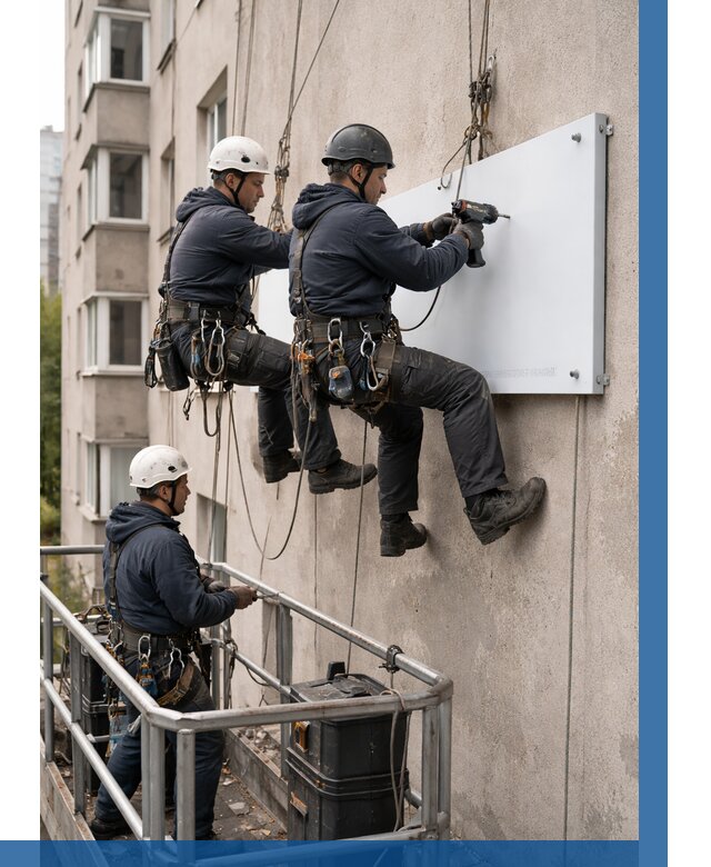 Монтаж табличек и указателей в Ноябрьске от 3546 р. | ВЫСОТНИК-Нбс