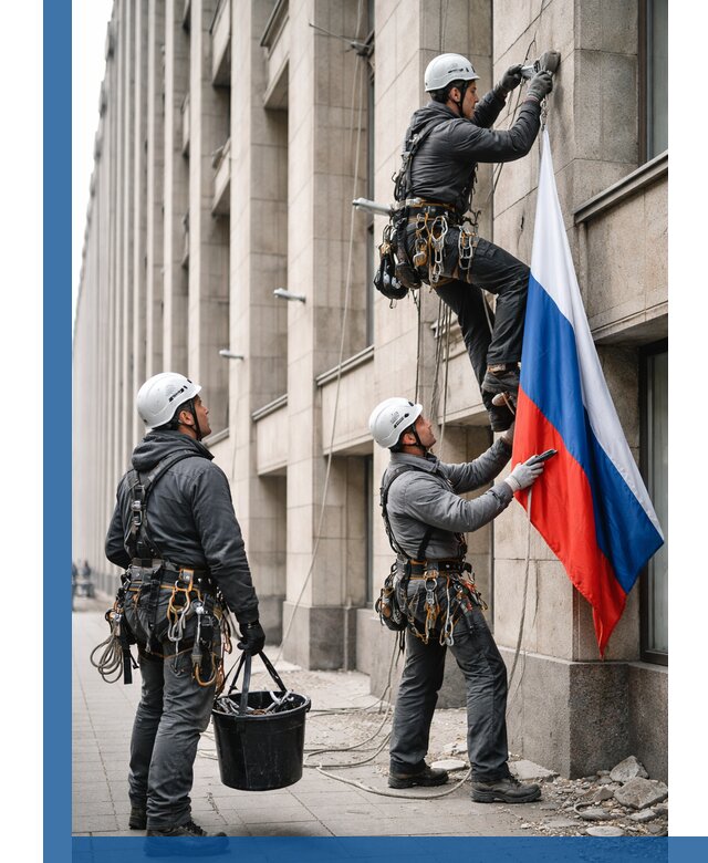 Профессиональная установка флагов на фасаде в Ноябрьске