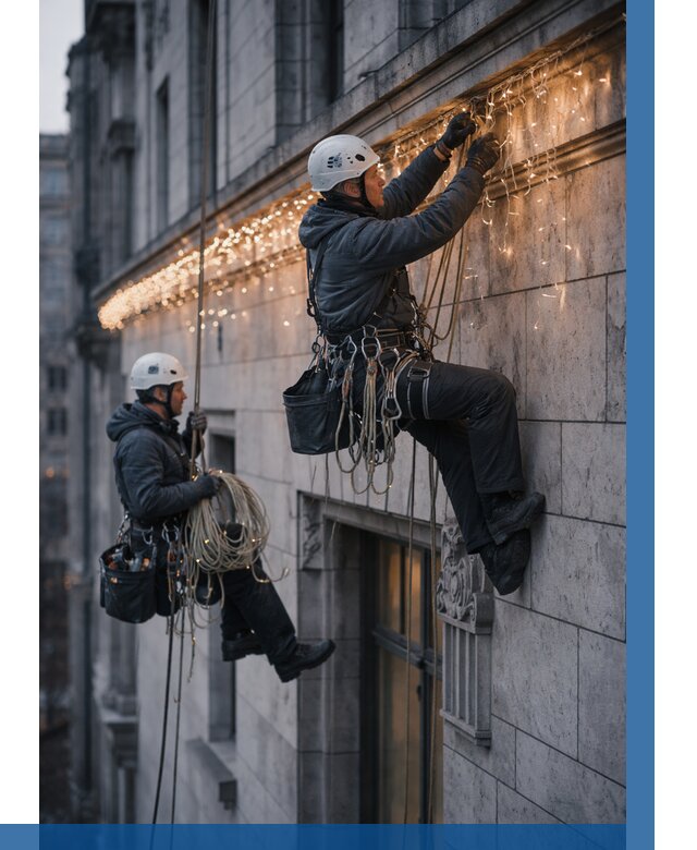 Монтаж новогодней иллюминации в Ноябрьске от 8611 р. | ВЫСОТНИК-Нбс