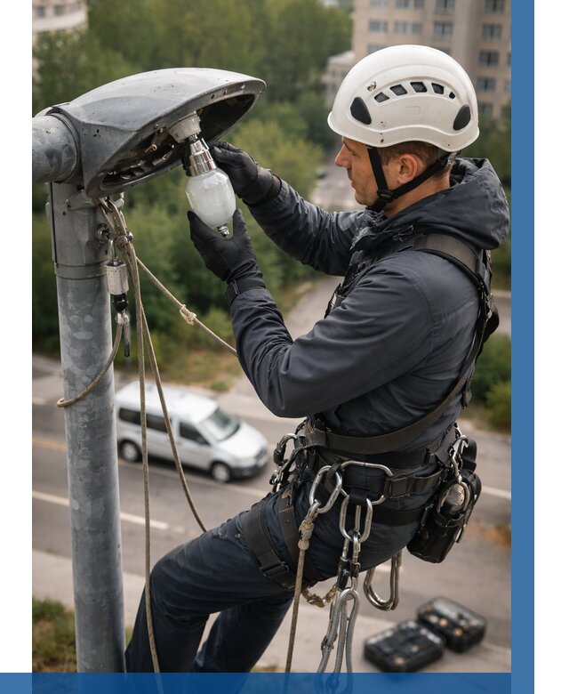 Замена ламп на высоте в Ноябрьске от 2533 р. | ВЫСОТНИК-Нбс