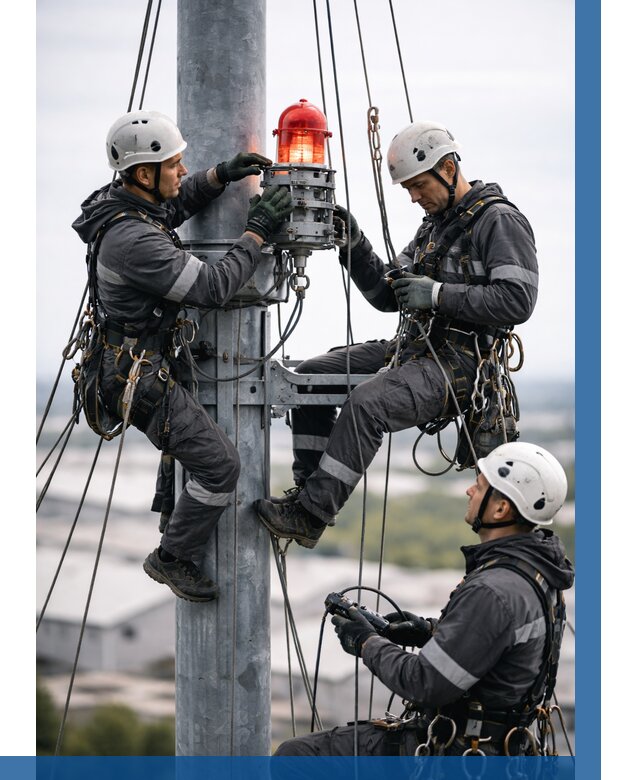 Монтаж заградительных огней в Ноябрьске от 8611 р. | ВЫСОТНИК-Нбс