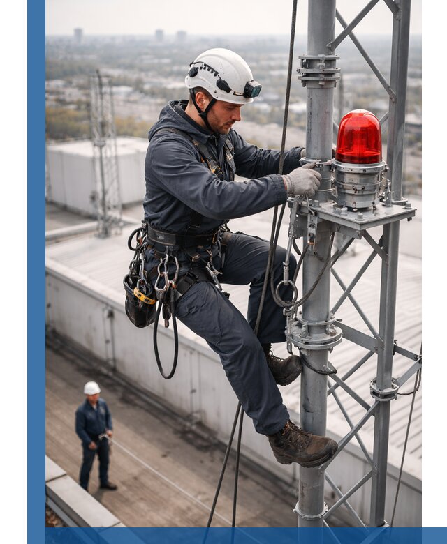 Монтаж заградительных огней и обслуживание объектов в Ноябрьске