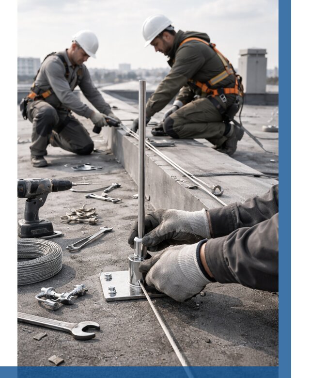 Монтаж молниезащиты на кровле в Ноябрьске цена от 25325 р. | ВЫСОТНИК-Нбс