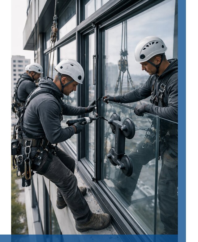 Витражное остекление зданий в Ноябрьске от 3546 р. | ВЫСОТНИК-Нбс