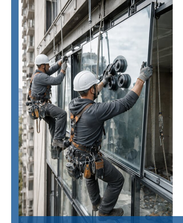 Витражное остекление фасадов и лоджий в Ноябрьске под ключ