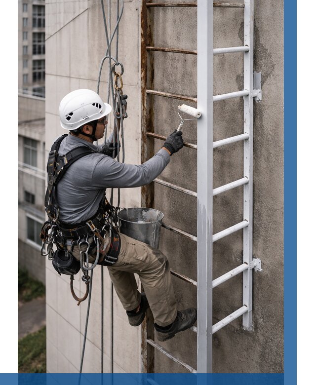 Покраска пожарных лестниц в Ноябрьске от 4559 р. | ВЫСОТНИК-Нбс