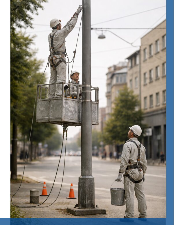 Покраска опор освещения в Ноябрьске от 5065 р. | ВЫСОТНИК-Нбс