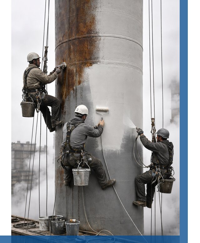 Покраска дымовых труб в Ноябрьске от 8611 р. | ВЫСОТНИК-Нбс