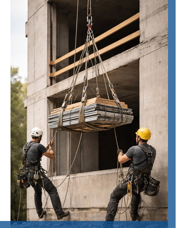 Подъем материала на этаж веревками в Ноябрьске от 1520 р. | ВЫСОТНИК-Нбс