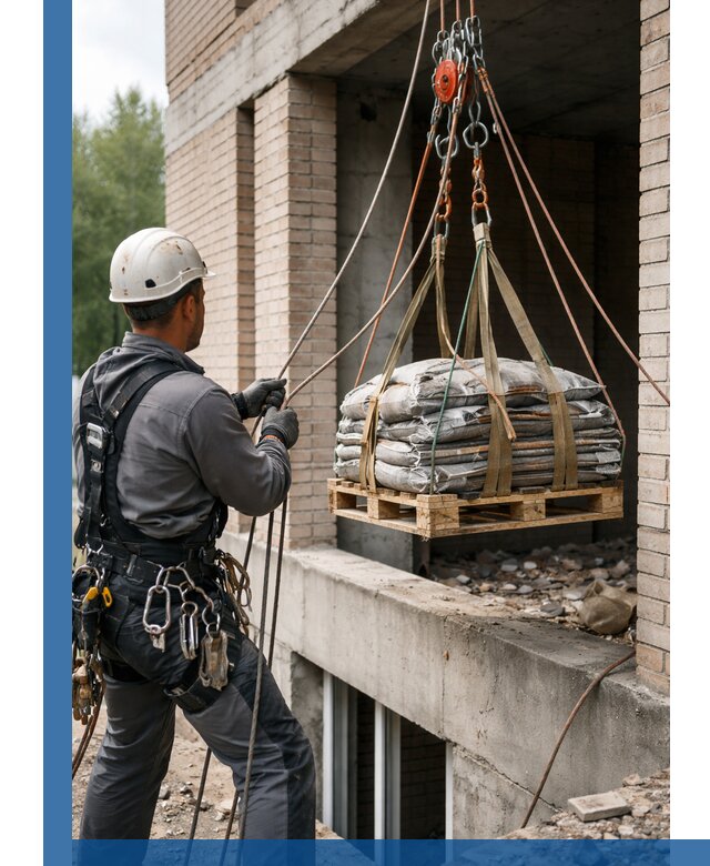 Подъем материалов на этаж веревками в Ноябрьске оперативно