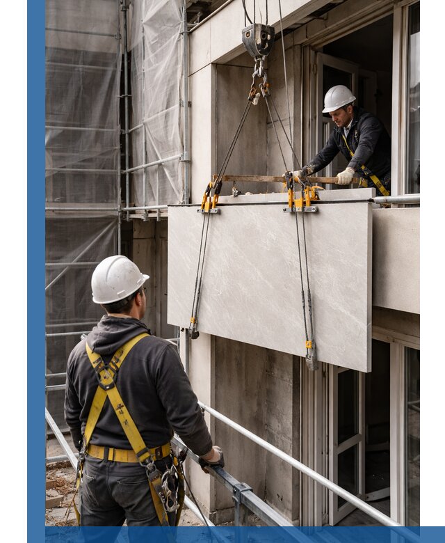 Подъем керамогранита на этаж в Ноябрьске грузчиками и техникой