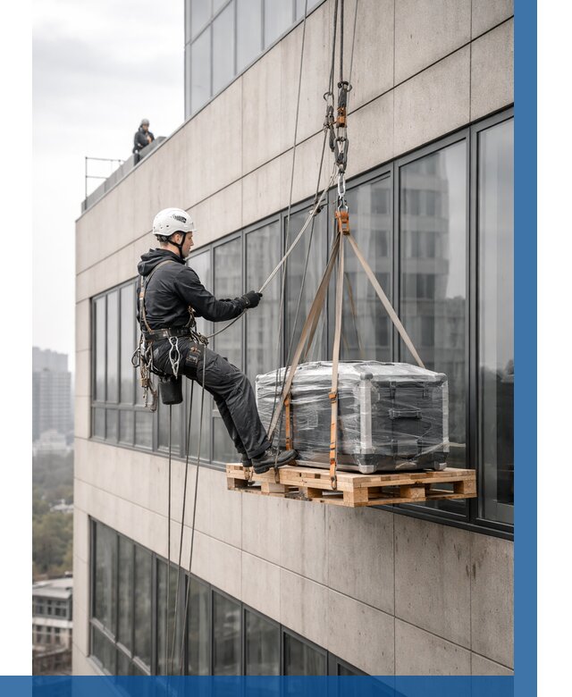 Спуск груза по фасаду в Ноябрьске от 3546 р. | ВЫСОТНИК-Нбс