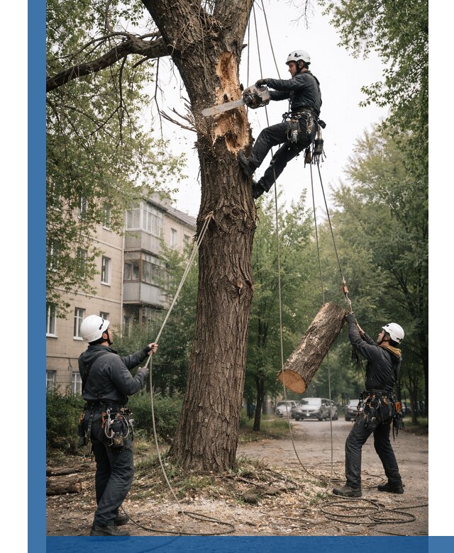 Срочное удаление аварийных деревьев в Ноябрьске с гарантией безопасности