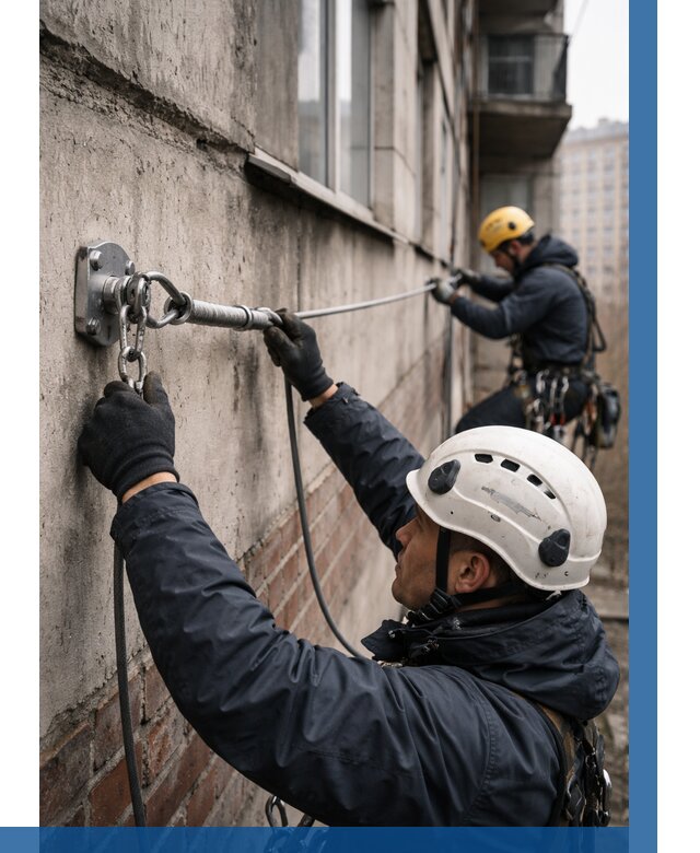 Монтаж анкерных линий в Ноябрьске от 3039 р. | ВЫСОТНИК-Нбс