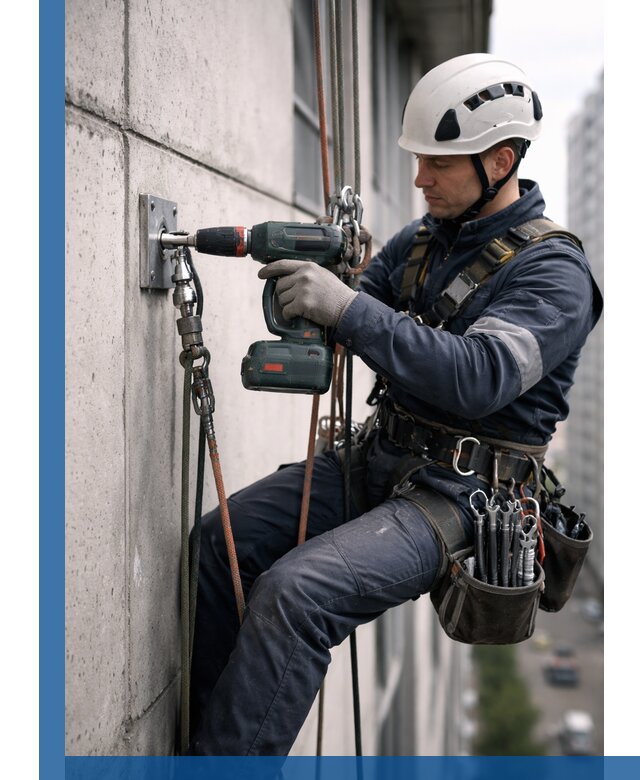 Установка анкерных точек для высотных работ в Ноябрьске