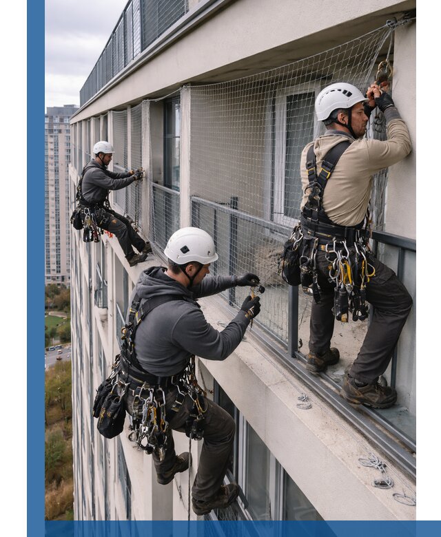 Профессиональный монтаж защитной сетки от птиц в Ноябрьске